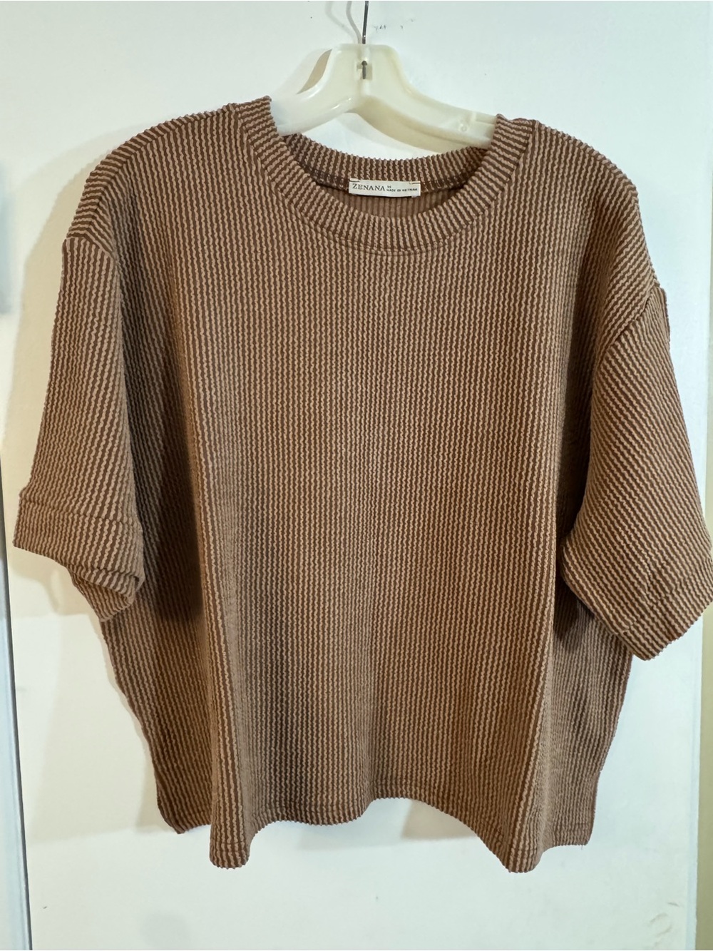 Zenana Outfitters Ribbed Two-Piece Set in Taupe Brown - Picture 7 of 10